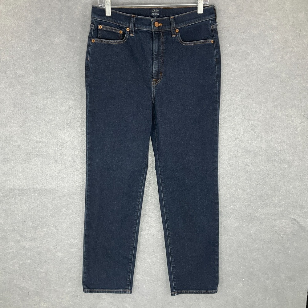 J Crew Stovepipe High Rise Denim Blue Jeans Women's 29 (Actual 29x26)